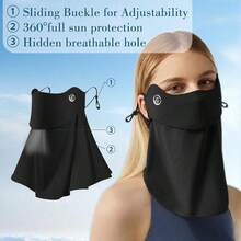 1pc Women's Sun Protection Face Mask,Outdoor Cycling Sun Shade,Full Face UV Protection Mask With Mesh Eye Guard,Convenient Drinking,3D Design Suitable - A - View 2
