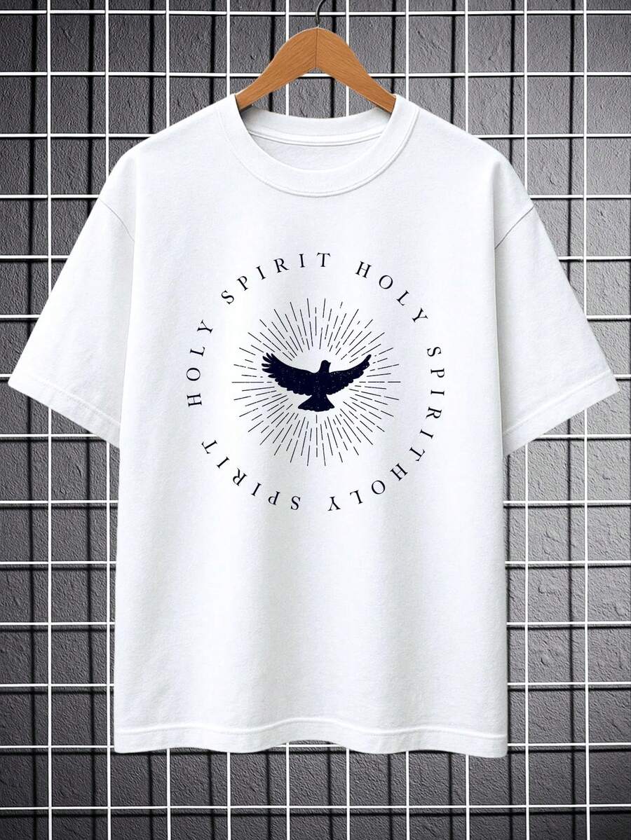 Minimaliste. 100 % coton. T-shirt religieux << Saint-Esprit ». 100 % coton, qualité supérieure, coupe décontractée, unisexe. Expédition immédiate. | Grandes tailles disponibles. Hauts printemps/été - Blanc - Voir 1