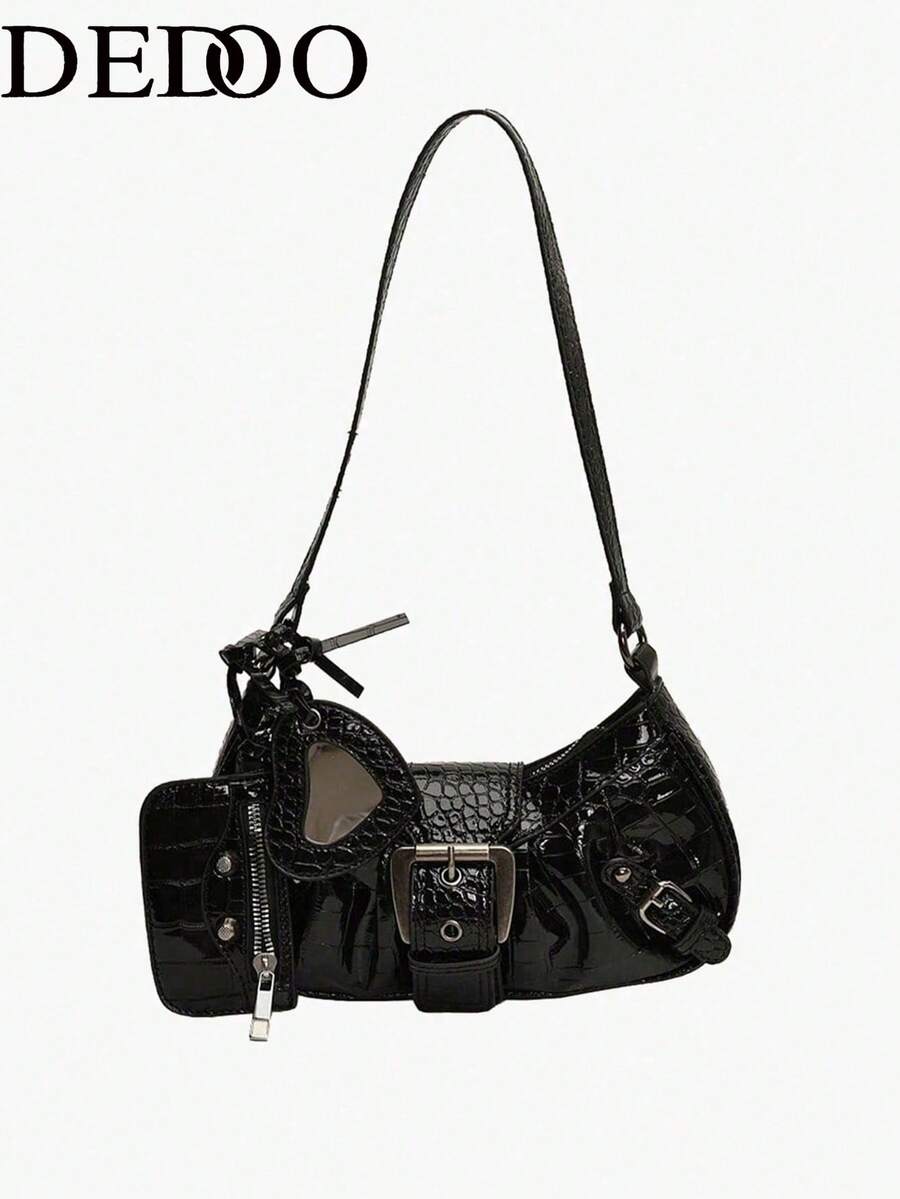 Dedoo Versatile Retro Shoulder Bag For Commuting - Black - View 1