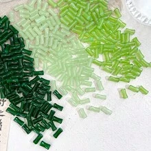 20pcs Bamboo Joint Shaped Beads - Translucent Green Resin Beads, For DIY Bracelets, Necklaces, Jewelry Making Materials - Multicolor - View 6