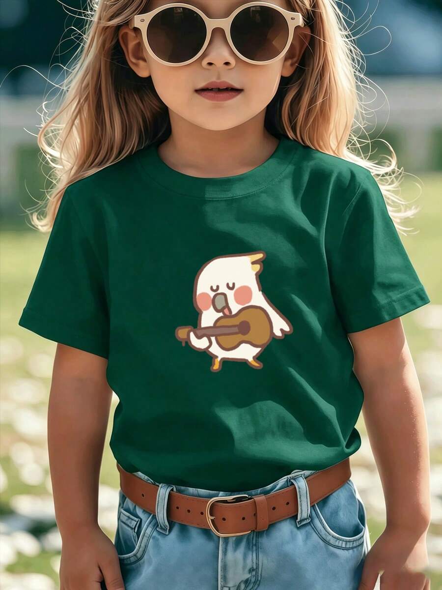 Camiseta versátil con lindos patrones adecuada para uso en casa y salidas fuera de casa en verano - Verde - Ver 1