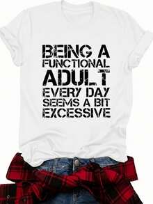 BEING A T-Shirt With Round Neck And Letter Print - White - View 1