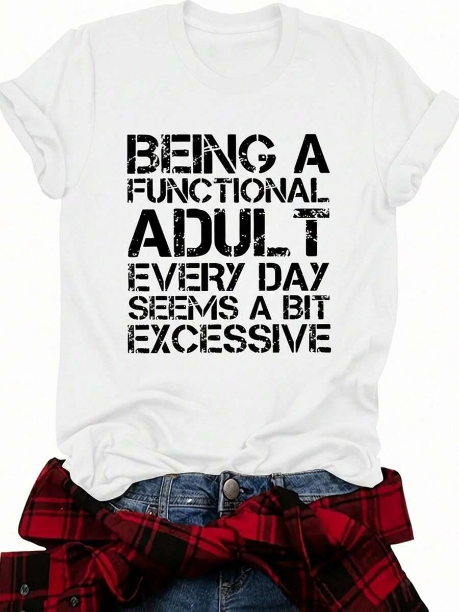 BEING A T-Shirt With Round Neck And Letter Print - White - View 1