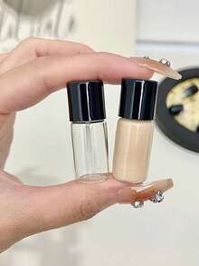 3 Botol Kaca Mini untuk Perjalanan, Cocok untuk Alas Bedak Cair, Concealer, dan Lip Gloss, 4ml/0.1oz - Wadah Kosmetik Portabel dengan Tutup Ulir, Bebas Pewangi, Ideal untuk Sampel Kosmetik dan Perlengkapan Mandi - MultiWarna - View 2