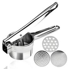 1pc Stainless Steel Thick Potato Masher With Silicone Handle Manual Potato Masher - Multicolor - View 4