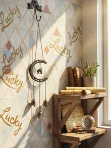 1pc Vintage Lucky Horseshoe Wind Chime - Rustic Iron Horse Decor With Golden Bells And Polka Dot Wind Chime, Outdoor & Indoor Wall Decor For Home And Garden, Ideal Wedding Gift For Brides, Guests Or Housewarming Present, No Electricity Required, Suitable For Valentine's Day, Mother's Day And Spring/Summer Decor - Lucky Horseshoe - View 4