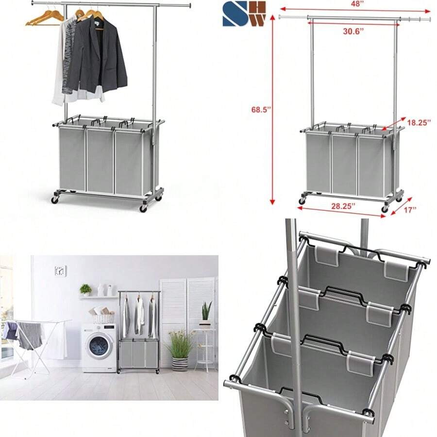Simple Houseware - Clasificador de ropa con barra extensible para colgar ropa - pago - Ver 1