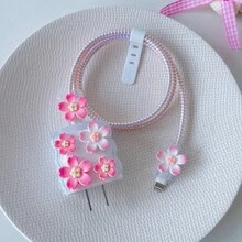 Rose Butterfly/Star/Heart/Epoxy Style Apple Data Cable Protector Sleeve Compatible With Apple 18-20W Charger Protective Case Prevents Breakage - Multicolor - View 6