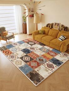 1 pieza Alfombra de sala de estar con patchwork multicolor, adecuada para cocina, comedor, dormitorio, decoración de habitación festiva, interior/exterior, oficina, vestíbulo, felpudo antideslizante, alfombra de baño, pasillo, área de estudio y juegos - Multicolor - Ver 8