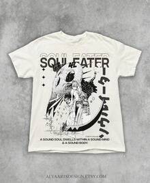 <Soul Eater>Theme Animation T Shirt,Vintage Unisex Heavy Cotton Fabric T Shirt,Gifts For Fans,Gothic Style Shirt,Y2K Breathable, Lightweight, And Casual Style2026New T Shirt,Breathable Stretch Fabric,Suitable For Summer Leisure T Shirt,Machine Washable,Suitable For Outdoor And Home Wear,T Shirt,Pattern Printing,Comfortable Fabric. - White - View 1
