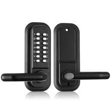 Keyless Mechanical Entry Door Lock, 14-Digit Keypad, Integrated Exterior Door Lock Set With Keypad And Handle, Water-Resistant Zinc Alloy, Easy To Install - Black - View 8