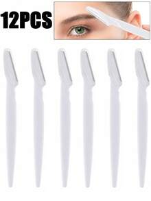 30/24/12/6/3/1pcs White Eyebrow Trimmer And Razor Set, Eyebrow Trimmer And Razor, Exfoliating And Hair Removal Tool, Body Hair Trimmer And Face & Eyebrow Razor Set, Long Handle Blade With Precision Protective Cover, Makeup, Affordable, Room Decor, Vanity, Travel, Bedroom, Makeup Accessories, Eyebrow Razor, Cheap, Christmas Gift, Cosmetics, Makeup Tools, Cheap Goods, Gift, Women's Gift, Christmas Gift, Giveaway, Travel, Cheap Items, Travel Essentials - White - View 8