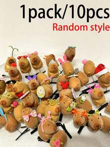 10Pcs Capybara Hair Clips Kawaii Cartoon Capybara Clips Festival Rave Sprouts Funny Decorative Hair Accessories For Women Men Summer Holiday Party Props Decor,Cosplay, Everyday Wear, Photo Props, And Party Favors. - Multicolor - View 9