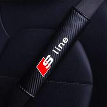 2入碳纖維條紋PU皮革安全帶肩墊保護套，適用於Audi S Line A3 A4 A5 A6 A7 A8 S3 S4 S5 S6 S7 車用配件 - A - 查看 4