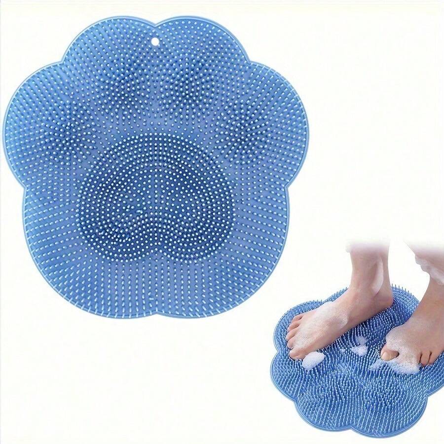 Shower Foot Massage Mat, Wall-Mounted Back Massager, Suction Cup Silicone Bathroom Massage Mat Brush, Bathroom Foot Brush For Removing Dead Skin