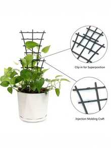 Stackable Plant Trellis, Plastic Climbing Plant Support Lattice, Suitable For Potted Plants, Indoor Climbing Plants, Small Climbing Plants, Reusable Flower Plants, Back Trellis Hook Growth Accessories, Suitable For Home And Outdoor Use - Multicolor - View 8