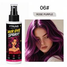 Ytruns Spray de Cor de Cabelo Temporário Metálico Mudança de Cor Instantânea Spray de Tinta de Cabelo Lavável Textura Metálica Brilhante Fórmula de Secagem Rápida Não Pegajosa Spray de Penteado de Cabelo Brilhante Cosplay Palco - Multicolorido - Visão 9