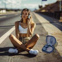 Casmilee Wireless Earphone Case And Carrying Case Compatible With Over-Ear Models, Gray (Box) XMCB - 藍色的 - 查看 9