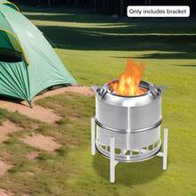Stainless Steel Adjustable Fire Pit Stand, Cross-Structure Anti-Slip Stove Holder For Camping Picnic Backyard BBQ - Regular - View 3