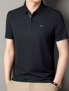 Pro Man 男士衣櫥系列 無縫黏合防皺 夏季涼感短袖 POLO 衫 休閒商務通勤穿搭，適合工作到週末 - 黑色 - 查看 4
