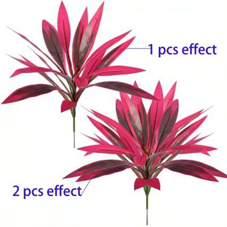 1/2/4/6/8/10件裝龍血樹人造綠植,21.65英吋人造綠植,戶外人造綠植,適用於戶外、居家辦公室、花園走廊穀倉裝飾,婚禮週年紀念節日(復活節、母親節、聖帕特里克節),春夏裝飾,懸掛展示,室內外通用 - 中紫紅色 - 查看 1