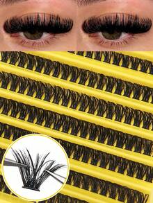 200 Clusters 80D False Eyelashes, European And American Style, 3D Bold Makeup, D Curl, 10-16mm Mixed Length, Cluster False Eyelashes, Fluffy And Curly Eyelashes Popular Style, Freely Stackable To Create Deep And Enlarged Eyes, DIY Saves Makeup Time, Suitable For Beginners, Reusable, Suitable For Photography, Travel, Holidays, Parties, Excellent Holiday Gift For Best Friends And Girlfriends. - DD - View 2