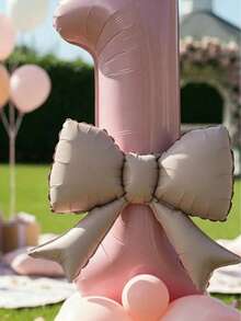 kumozawa 12pcs/Set 32-Inch Pink 0-9 Birthday Party Decoration Balloon Set, With Soft Pink Bows, Pink Latex Balloons, Suitable For Party, Dreamy And Sweet, Create Perfect Party Photo Backdrop - View 7
