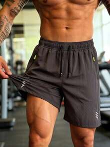 Men's Summer 2 Pieces Set Black & Grey Lightning Pattern Sports Outdoor Casual American Style Shorts - Multicolor - View 5