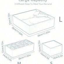 1/3/6件組可折疊收納盒，適用於內衣、胸罩與襪子，極簡臥室化妝品收納籃 - 粉紅色 - 查看 2