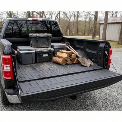 [Free Shipping] Rubber Pickup Trunk Pad 66.5" X 64" For Cargo Hauling, Heavy Loading, Equipment Transport, 5.5 FT Short Bed Fits 2015-2023  F150, 1/4" Thickness Heavy Duty Material, All-Weather Surface Texture, Tailored Fit Vehicle Accessories-XY12073