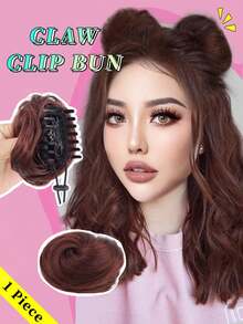 Heat-Resistant Fiber 4-Inch Straight Hair Claw Clip Bun Clip - Multicolor - View 14