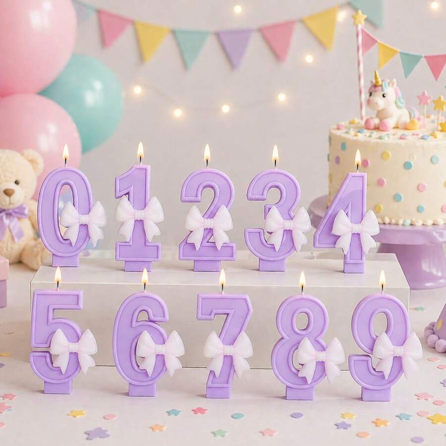 1 Vela de Aniversário 3D Vela Luxo Personagens Vela Aniversário Personalizada Velas Faria - 9 Lilas - Visão 1