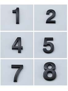 1pc 3D ABS Door Number Plate, Modern Black Number Sign With Self-Adhesive Backing, Suitable For Home, Apartment, Mailbox - House Number - View 4