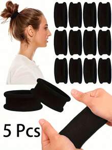 1/20 Pcs Seamless Thick Hair Ties For Women Wide Ponytail Holders For Thick Hair High Ponytail Lift Volumizing Bands Hair Acc Accessories 4th Of July - Multicolor - View 5