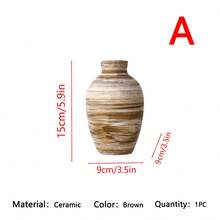 Modern Minimalist Brown Handmade Ceramic Vase, Home Decor Accessory, Creative Gift For Living Room, Study, Desk, Birthday, Graduation, Housewarming - Brown - View 9