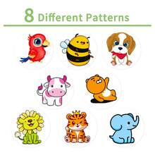 500pcs/Roll Small Animal Roll Stickers, Cartoon Animal Toy Reward Incentive Office Stationery Decoration Labels Seal Stickers Self-Adhesive Sticker Labels - 500 Stickers/roll - View 2