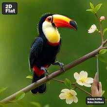 Vibrant And Lifelike Toucan Pattern Instantly Adds Fun Exotic Tropical Flair To Your Garden, Patio Or Flower Pot. Bright Orange, Black And Yellow Colors Remain Eye-Catching Outdoors, Making Your Space Stand Out. (1pc) - A - View 3
