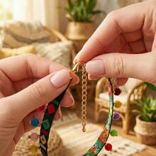 1 pieza Collar para mascotas con estampado geométrico colorido de estilo bohemio, con decoración de cuentas colgantes de colores, cadena dorada ajustable para gatos y perros, accesorio para mascotas ligero, adecuado para uso diario, fotografía, fiestas y festivales de primavera/verano - Multicolor - Ver 7