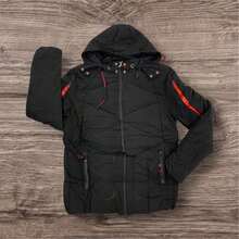 High-Quality Thick Lined Men's Cold-Weather Jacket - 黑色 - 查看 3