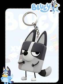 Bluey Themed 2D Cartoon Keychain, Featuring A Playful, Winking Character Design With Vibrant Colors And A Cute, Squishy Texture. Made Of Durable, Soft Silicone, This Lightweight Keychain Is Both A Charming Accessory And A Practical Organizer For Keys Or Bags, Adding A Fun, Whimsical Touch To Everyday Carry. - Multiple Styles - View 7
