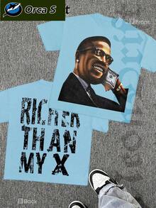 T-Shirt Da Uomo Y2K 2026, "Richer Than My X", Elementi Di Poster TV, Sport All'aria Aperta, Moda Street Moderna, T-Shirt Da Uomo Alla Moda E Morbide Realizzate In 100% Cotone, Re - Crea - 查看 6