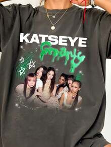 Maglietta Del Tour "The Beautiful Chaos" Di Katseye Del 2026, Felpa Grafica "Gnarly Teem Retro Pop Vibes", Regalo Per I Fan Di Katseye. - 後8 - 查看 1