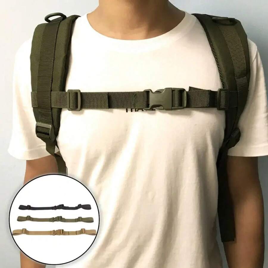 Bag Accessories Bag Straps Backpack Buckle Chest Bag Expandable Buckle Strap Accessory Nylon Straps - Khaki 2Pcs - View 1