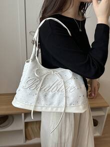 New Fashion Tote Bag, Japanese And Korean Niche Style, Versatile Large Capacity Daily Commute Shoulder Bag For Women - White - View 2