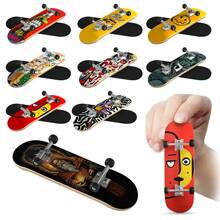 Professional Mini Wooden Skateboard Fingerboard Set Finger Scooter Finger Skate Board Maple WoodTabletop Toys For Boys - B - View 11