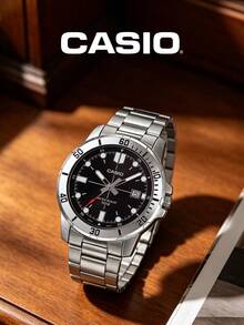 Casio STANDARD 系列剑鱼海怪海洋之心商务石英不锈钢表带日韩男士腕表，黑色表盘 MTP-VD01D-1E - 黑色 - 查看 8