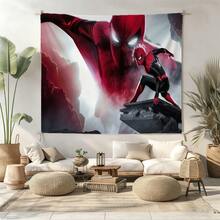 1pcs M Arvel Superhero Series S Pider-Man Theme Tapestry, Superhero Patter Wall Hanging Fabric Poster Cool Comic Art Background Blanket, Modern Home Fashion Decor, For Living Room Bedroom College Dorm Game Room Home Decor Fans Gift - 彩色 - 查看 2