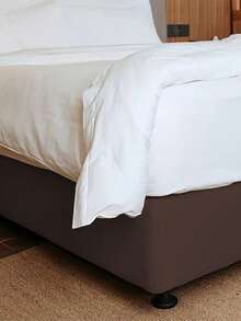 1PC All-Season Milk Silk Wrap-Around Bed Skirt, Solid Color, Printed Four-Sided Elastic Bed Skirt, Suitable For Bedroom Home Decor - Coffee Brown - View 4