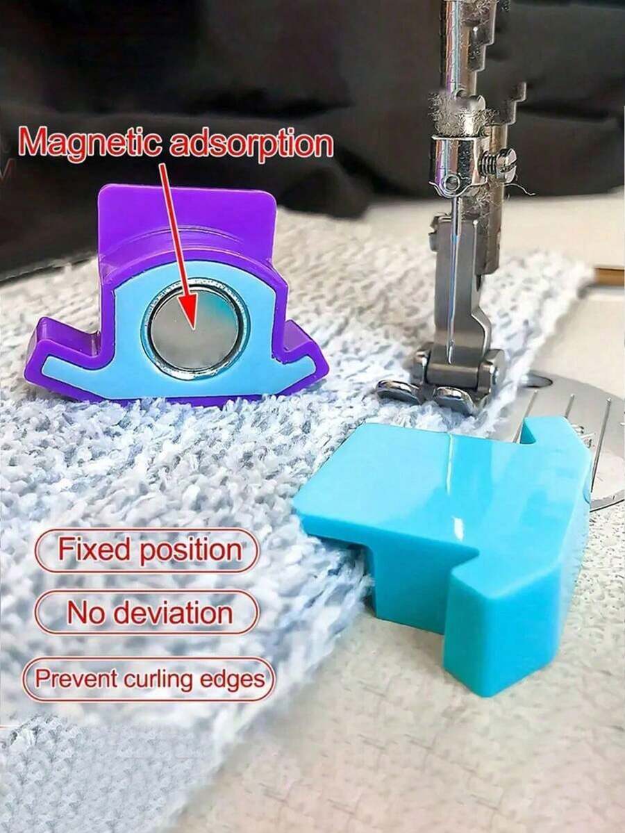 2026 New Sewing Machine Magnetic Edge Guide, Multi-Functional Polygonal Strong Magnetic Gauge, Hemming Guide Sewing Supplies Accessories