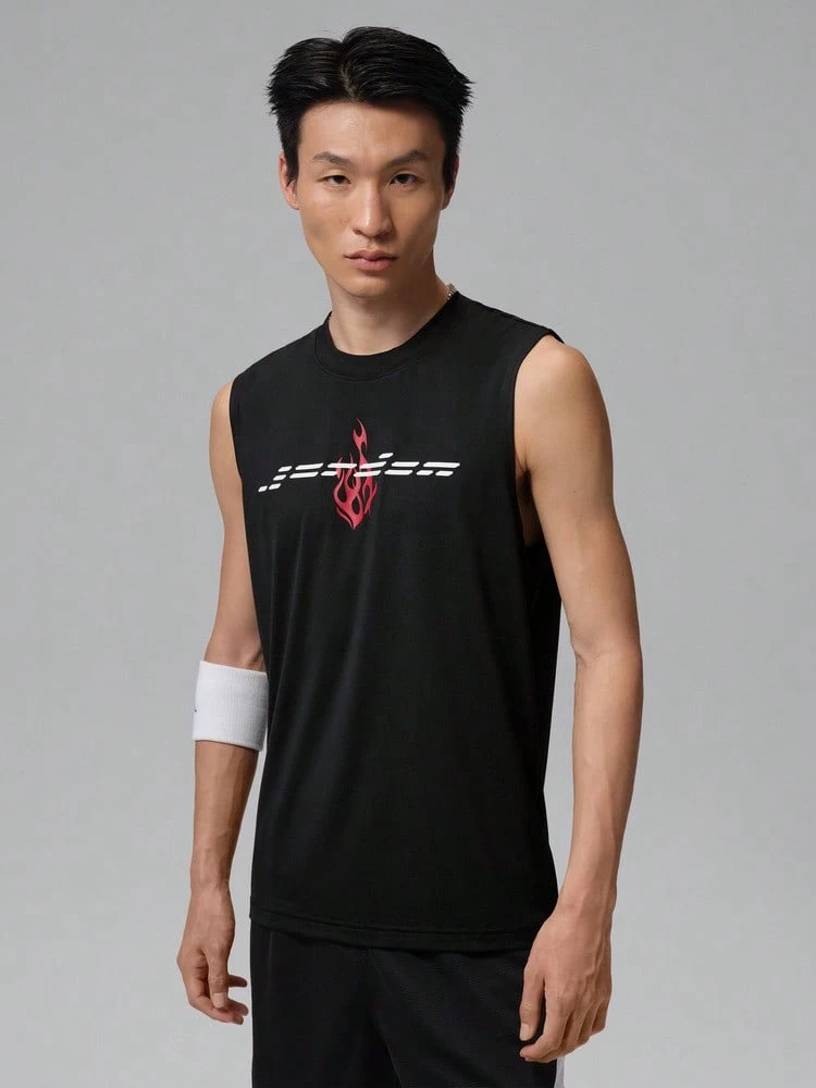 Jordan Men's AS DF SPT GFX SLVS TOP Basketball Quick-Dry Sports Tank Top IV2631-010 - Black - View 1